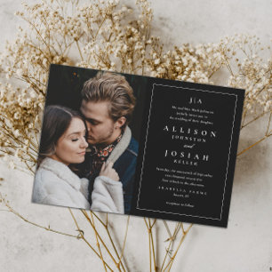 Classic Monogram Elegant Photo Wedding Invitation