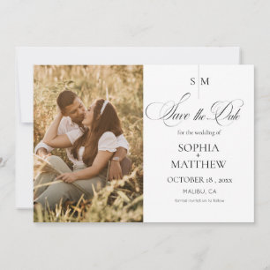 Classic Monogram Elegant Photo Wedding Save The Date