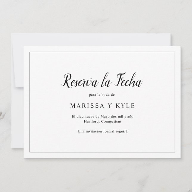 Classic Monogram Elegant Spanish Wedding Save The Date (Front)