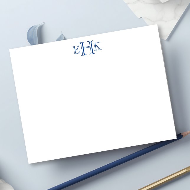 Classic Monogram Flat Note Card (Creator Uploaded)