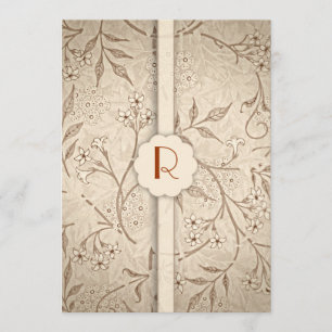 classic monogram floral luxury wedding invitations