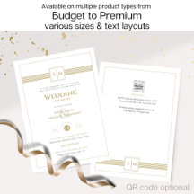 Classic Monogram Formal Wedding White All in 1 Inv