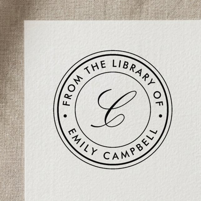 Classic Monogram from the Library of Bookplate Self-inking Stamp (Creator Uploaded)