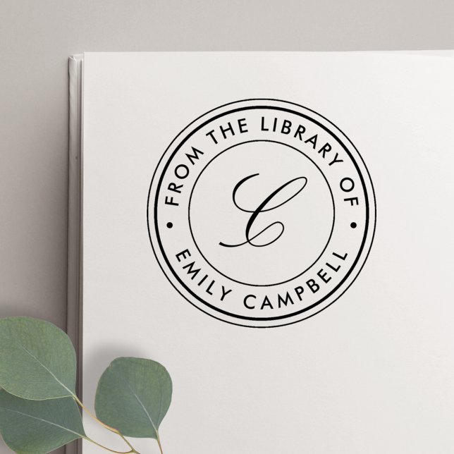 Classic Monogram from the Library of Bookplate Self-inking Stamp (Creator Uploaded)