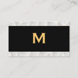 Classic Monogram Geometric Trim Modern Business Card