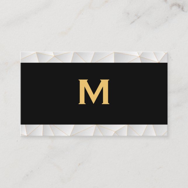 Classic Monogram | Geometric Trim Modern Business Card (Front)