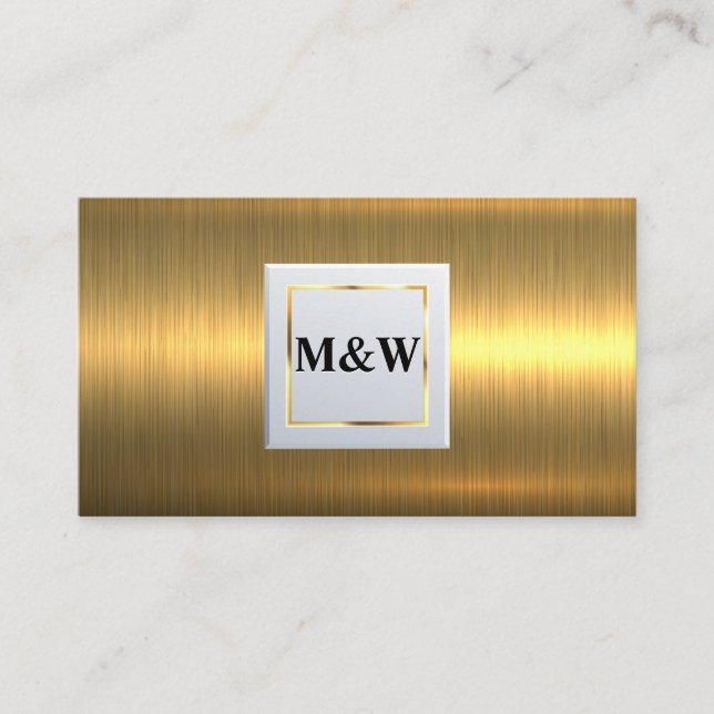 Classic Monogram | Gold Metallic Business Card (Front)