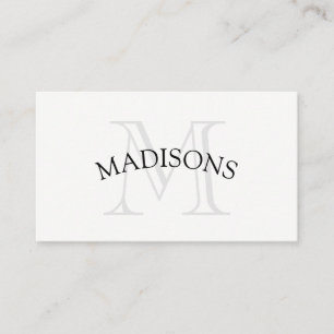 Classic Monogram Grey with Arc Text Business Card