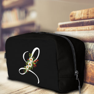 Classic monogram  initial red flower mother gift dopp kit