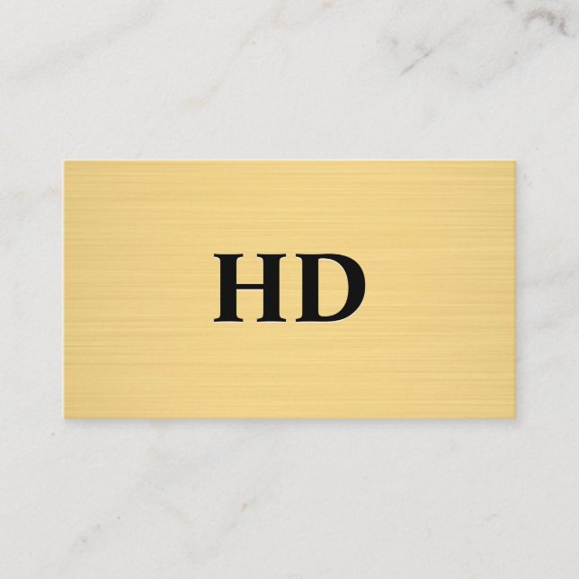 Classic Monogram Initials | Gold Texture Business Card (Front)