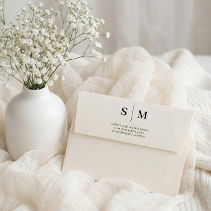 Classic Monogram Ivory Wedding Envelope