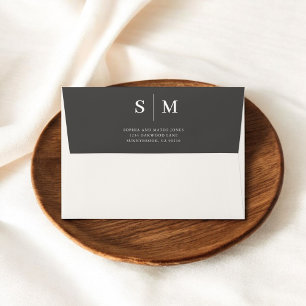 Classic Monogram Ivory Wedding Envelope