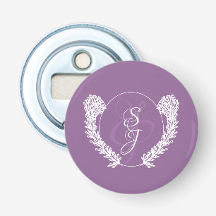 Classic Monogram Lavender Dark Purple Wedding Bottle Opener
