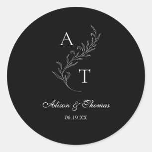 Classic Monogram Leaf Wedding Envelope Seal