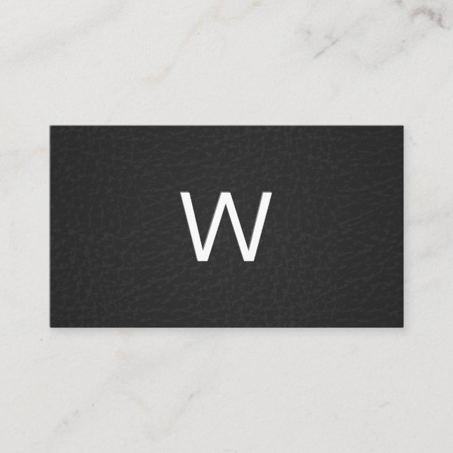 Classic Monogram | Leather Business Card (Front)