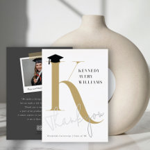 Classic Monogram Letter K Modern Graduation Cap