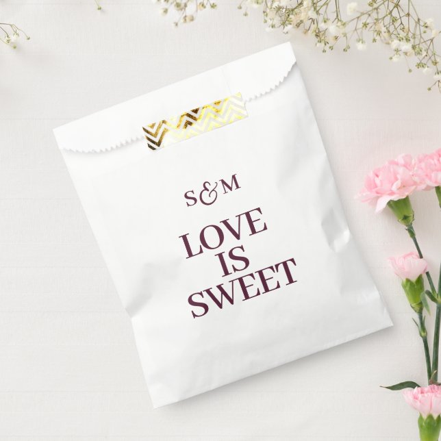 Classic Monogram Love is Sweet Wedding Favour Bags (Sealed)