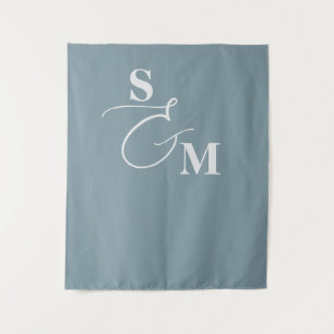 Classic Monogram Modern Script Ampersand Wedding Tapestry