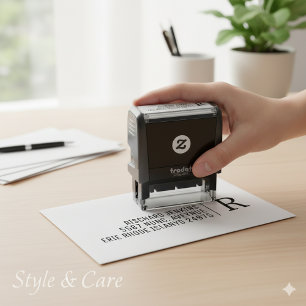 Classic Monogram Name Address Stylish Self-inking Stamp