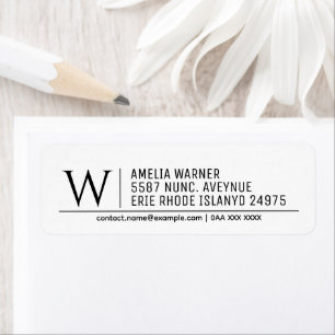 Classic Monogram Name and Address Refined Stylish