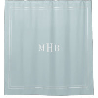 Classic Monogram on Light Grey Blue Custom Colour