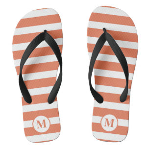 Classic Monogram Orange and White Stripes Jandals