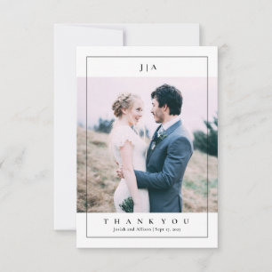 Classic Monogram Photo Wedding Thank You Card