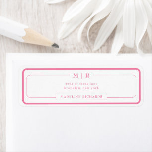 Classic Monogram Pink Border Address