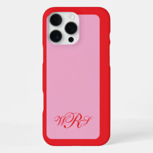 Classic Monogram Pink Red iPhone 16 Pro Max Case