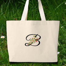 Classic monogram  red white flower mother gift