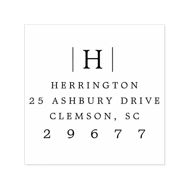 Classic Monogram Return Address Self-inking Stamp (Design)
