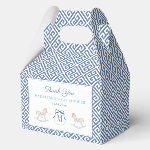 Classic Monogram Rocking Horse Baby Boy Shower Favour Box