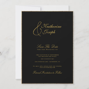 CLASSIC MONOGRAM ROMANTIC CALLIGRAPHY SAVETHE DATE INVITATION