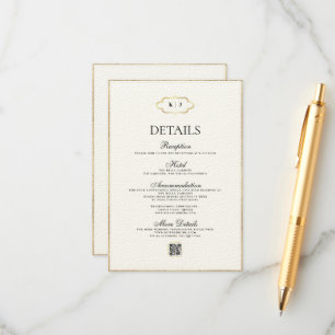 CLASSIC MONOGRAM & ROMANTIC CALLIGRAPHY WEDDING  ENCLOSURE CARD