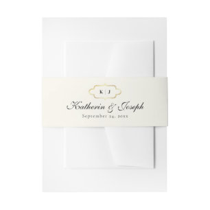 CLASSIC MONOGRAM & ROMANTIC CALLIGRAPHY WEDDING INVITATION BELLY BAND