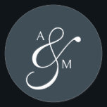 Classic Monogram Script Ampersand Wedding Cl Classic Round Sticker<br><div class="desc">Add a touch of timeless elegance to your wedding suite with our Preppy Luxury Wedding Sticker. Featuring your custom monograms in a refined serif font, joined by a graceful ampersand in classic calligraphy, this design is a nod to old money charm and elevated simplicity. Framed by a rich Scottish tartan...</div>