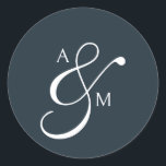 Classic Monogram Script Ampersand Wedding Cl Classic Round Sticker<br><div class="desc">Add a touch of timeless elegance to your wedding suite with our Preppy Luxury Wedding Sticker. Featuring your custom monograms in a refined serif font, joined by a graceful ampersand in classic calligraphy, this design is a nod to old money charm and elevated simplicity. Framed by a rich Scottish tartan...</div>
