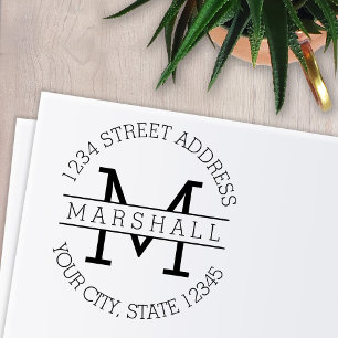 Classic Monogram Serif Name and Return Address Self-inking Stamp