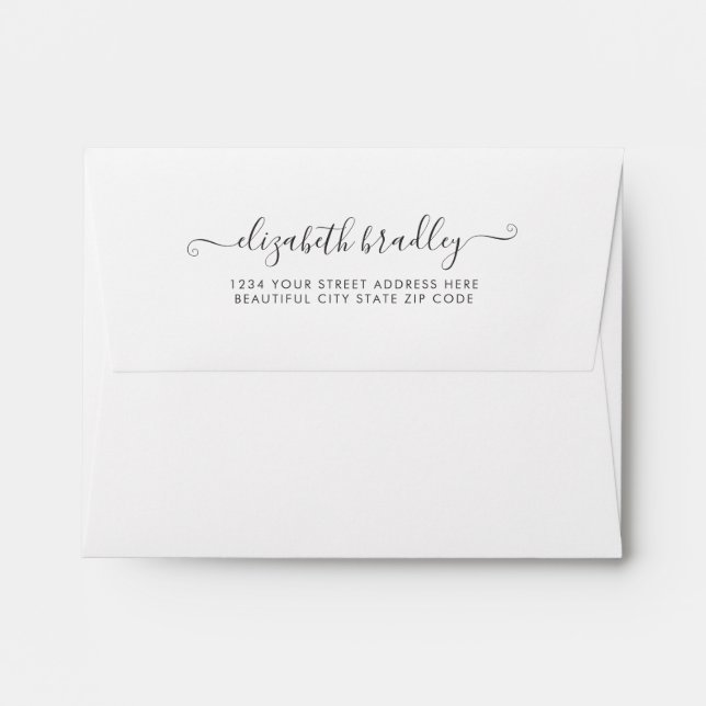 Classic Monogram Signature Script Address Envelope (Back (Top Flap))