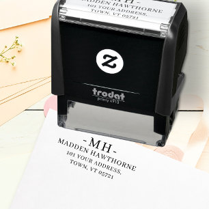 Classic Monogram Simple Return Address Initials Self-inking Stamp