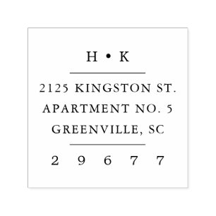 Classic monogram simple return address self-inking stamp