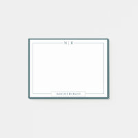 Classic Monogram Smoke Green Border Stationery