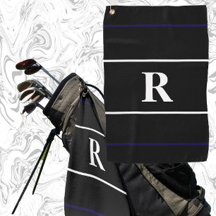 Classic monogram stylish gift for golfer  golf towel