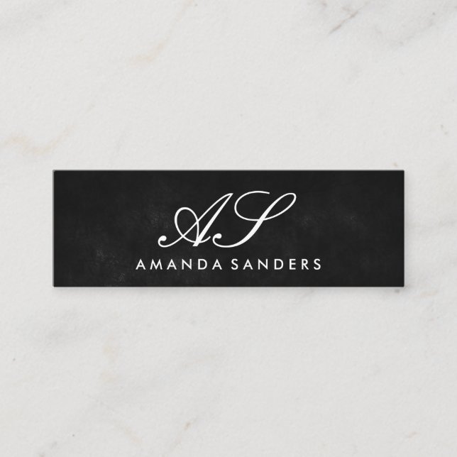 Classic Monogram Texture Mini Business Card (Front)