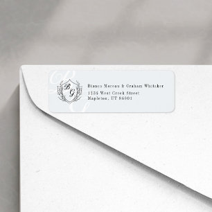 Classic Monogram Wedding Crest Return Address