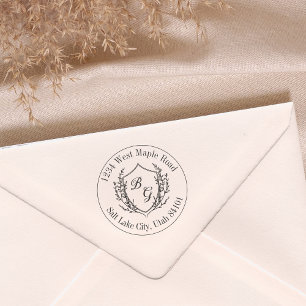 Classic monogram wedding crest rubber stamp