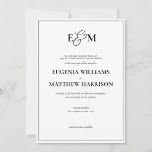 Classic Monogram Wedding Invitation