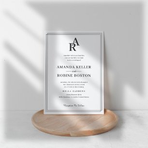 Classic Monogram Wedding Invitation