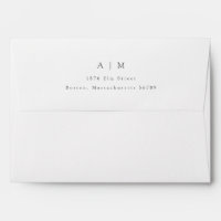 Classic Monogram White Return Address Wedding
