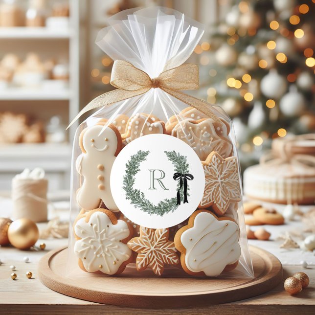 Classic Monogram Wreath Crest Gift Stickers (Creator Uploaded)